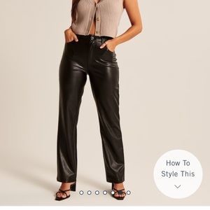 Abercrombie Ultra high rise leather pants 90s Straight leg